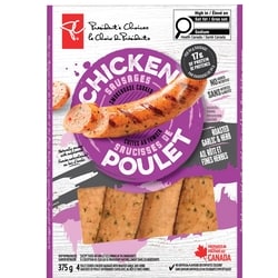 le Choix du Président Saucisse de poulet ail et herbes  375 g, 1,87 $/100g