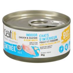 Catit Recipes Complete Food For Adult Cats Entrée Pâté Indoor Chicken & Seafood In Bone Broth 85 g, $2.34/100g