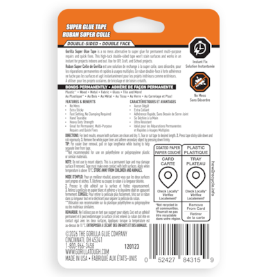 Double-Sided Super Glue Tape, 6m/20ft, Clear