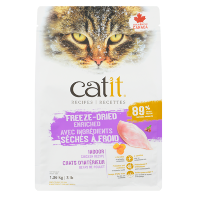 Catit Recipes Complete Adult Cat Food Freeze-Dried Indoor Chicken Recipe 1360 g, $1.10/100g