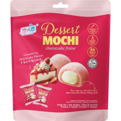 Yuki & Love Mochi dessert cheesecake fraise 120 g, 2,49 $/100g