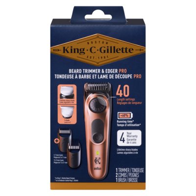 Gillette Beard Trimmer & Edger Pro, 1 Trimmer, 2 Combs, 1 Brush 1 ea, $78.99/1ea