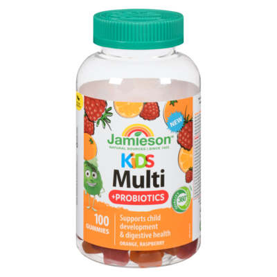 Jamieson Multi +Probiotics Kids Orange, Raspberry 100 ea, $0.38/1ea