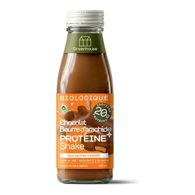Greenhouse Boisson protéinée biologique chocolat et beurre d'arachide 300 ml, 2,33 $/100ml