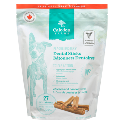 Caledon Farms Dog Treats Dental Sticks Chicken And Bacon Flavour Value Pack 626 g, $3.67/100g