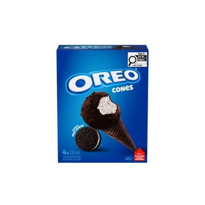 Nestlé Oreo Frozen Dessert Cones, Cookies and Cream, 4 Pack 4x135.0 ml, $0.74/100ml