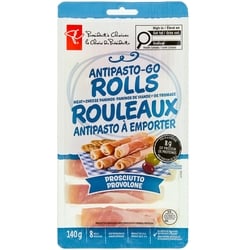 President's Choice Prosciutto and Provolone Cheese Antipasto-Go Rolls 140 g, $5.00/100g