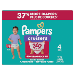 Pampers Couches Cruisers 360°, taille 4, 152 unités 152 ea, 0,35 $/1ch