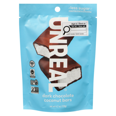 UNREAL Dark Chocolate Coconut Bars 120 g, $9.16/100g