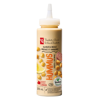 le Choix du Président Tartinade au hummus « Pressez et garnissez » 255 ml, 1,88 $/100ml