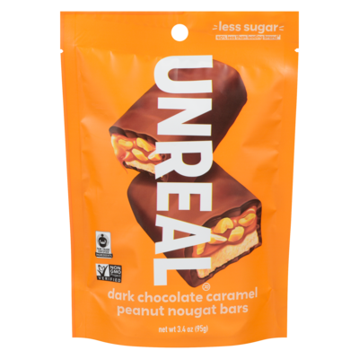 UNREAL Dark Chocolate Caramel Peanut Nougat Bars 95 g, $12.62/100g