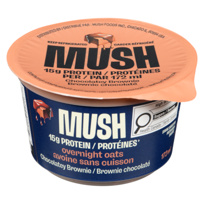 MUSH Avoine sans cuisson protéinée, brownie chocolaté 172 ml, 1,91 $/100ml