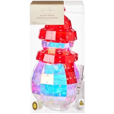 Life at Home Décoration des Fêtes lumineuse en forme de bonhomme de neige irisé 1 ea, 39,00 $/1ch