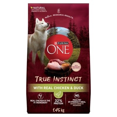 Purina ONE True Instinct Dry Dog Food Chicken & Duck 1.45 kg, $0.90/100g