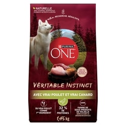 Purina ONE véritable instinct nourriture sèche pour chiens poulet et canard 1.45 kg, 1,03 $/100g