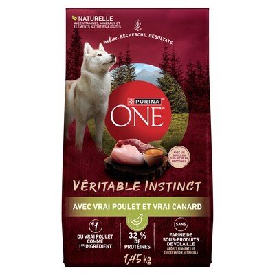Purina ONE véritable instinct nourriture sèche pour chiens poulet et canard 1.45 kg, 0,90 $/100g