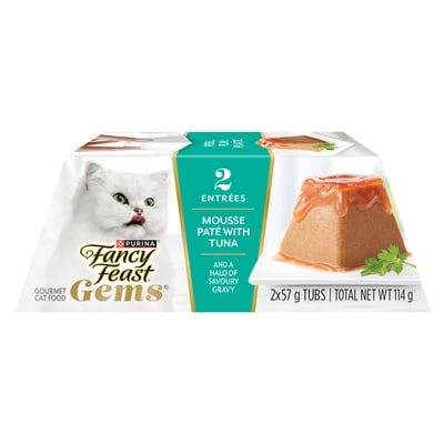 Purina Fancy Feast Gems Wet Cat Food Mousse Paté with Tuna 2 Count 114 g, $2.36/100g