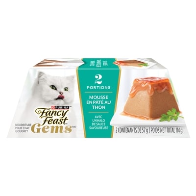 Purina Fancy Feast gems nourriture humide pour chats mousse en pâté avec thon 2 unités 114 g, 2,19 $/100g