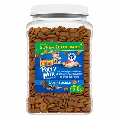 Purina Friskies gâteries pour chats croquant océan avec du vrai poisson de mer blanc 510 g, 1,63 $/100g