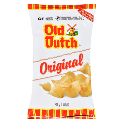 Old Dutch Potato Chips Original 220 g, $1.81/100g