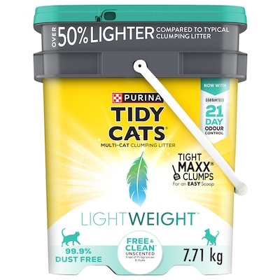 Tidy Cats Tidy Cats LightWeight Cat Litter Free & Clean Unscented Multi-Cat 7.71 kg, $0.44/100g