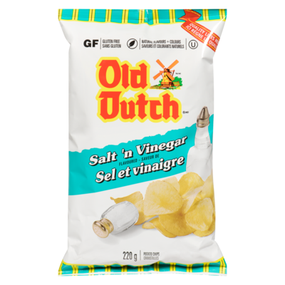 Old Dutch Potato Chips Salt 'n Vinegar Flavoured 220 g, $1.81/100g