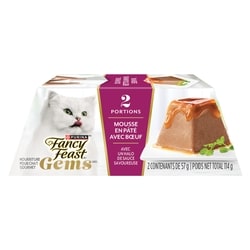 Purina Fancy Feast gems nourriture humide pour chats mousse en pâté avec bœuf 2 unités 114 g, 2,62 $/100g