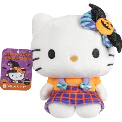 Hello Kitty Hello Kitty and Friends - 8" Halloween Plush - Hello Kitty with Striped Bat Bow 1 ea, $24.00/1ea