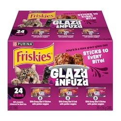 Purina Friskies Glaz'd & Infuz'd Wet Cat Food Variety Pack 24 Count 3744 g, $0.64/100g