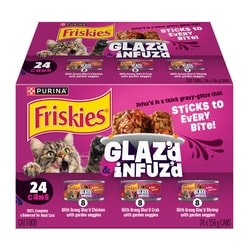 Purina Friskies Glaz'd & Infuz'd Wet Cat Food Variety Pack 24 Count 3744 g, $0.64/100g