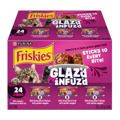 Purina Friskies Glaz'd & Infuz'd Wet Cat Food Variety Pack 24 Count 3744 g, $1.01/100g
