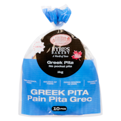Byblos Pain pita grec sans poche, paquet de 10 1 kg, 0,45 $/100g