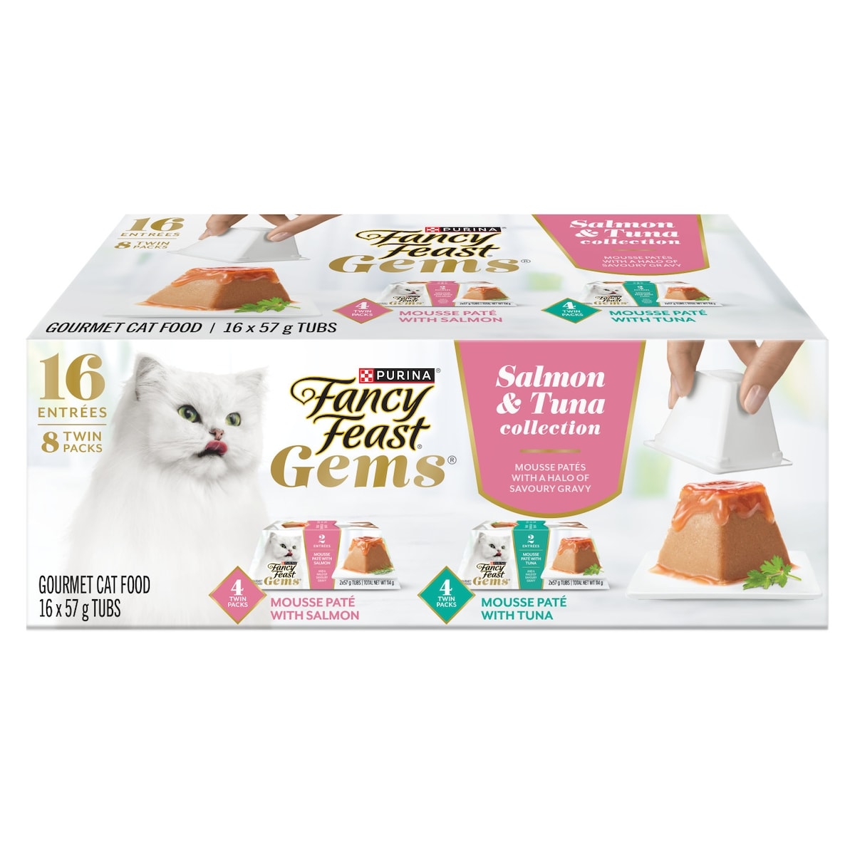 Purina Fancy Feast Gems Wet Cat Food Mousse Paté Salmon & Tuna Collection Variety Pack