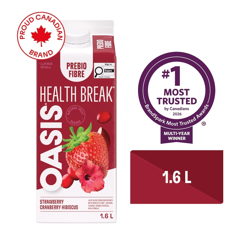 strawberryページ Oasis Strawberry Cranberry Hibiscus Prebio Fibre - 1.6 l | Zehrs