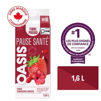Oasis Strawberry Cranberry Hibiscus Prebio Fibre 1.6 l, 0,41 $/100ml