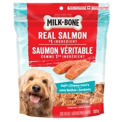Milkbone Real Salmon #1 Ingredient, Soft & Chewy Mini Salmon Recipe Dog Treat 252 g, $1.98/100g