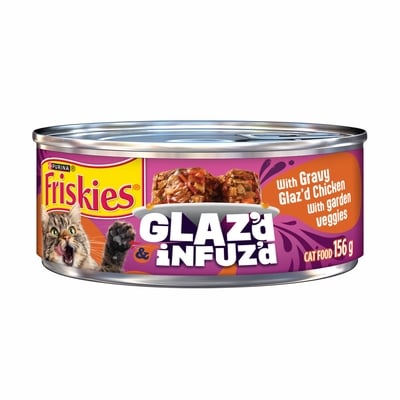 Purina Friskies Glaz'd & Infuz'd Wet Cat Food with Gravy Glazed Chicken 156 g, $1.08/100g