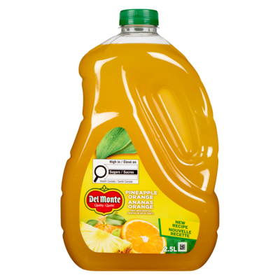 Del Monte Boisson cocktail de jus de fruits, ananas et orange 2.5 l, 0,28 $/100ml