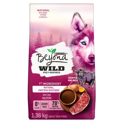 Purina Beyond Wild Dry Dog Food Beef & Egg Recipe 1360 g, $0.96/100g