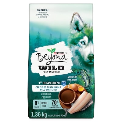 Beyond Meat Beyond Wild Dry Dog Food Whitefish & Egg Recipe 1.36 kg, $1.40/100g