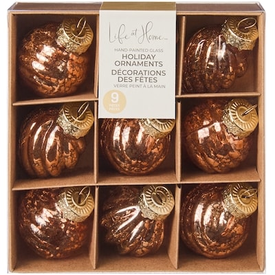 Life at Home Lot de 9 mini-ornements en verre – cuivre 1 ea, 7,00 $/1ch