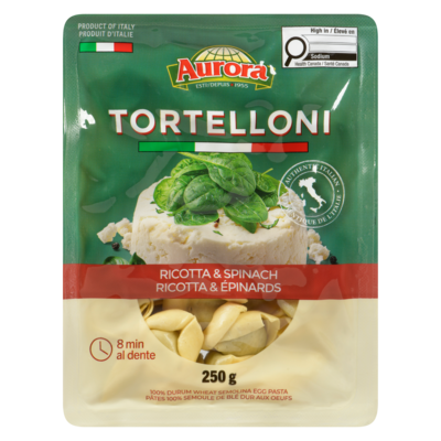 Aurora Tortelloni Ricotta & Spinach 250 g, $1.60/100g