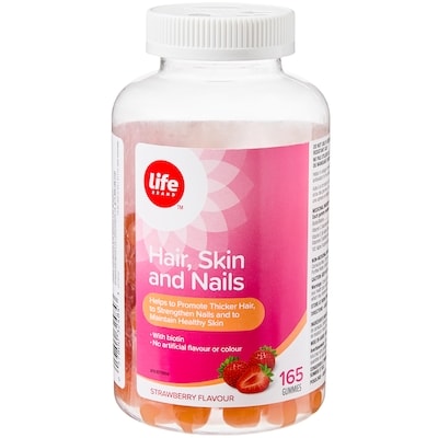 Life Brand Strawberry Flavour Hair, Skin, and Nails 165 Gummies 165 ea, $0.07/1ea