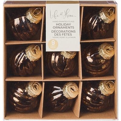 Life at Home Lot de 9 mini-ornements en verre – brun 1 ea, 7,00 $/1ch
