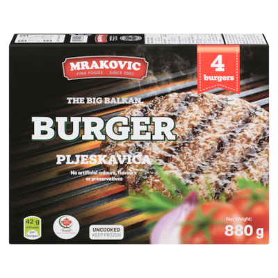 Mrakovic The Big Balkan Burger Pljeskavica 4 ea, $5.25/1ea