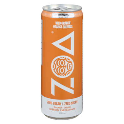 ZOA Energy Drink Wild Orange Zero Sugar 355 ml, $0.84/100ml