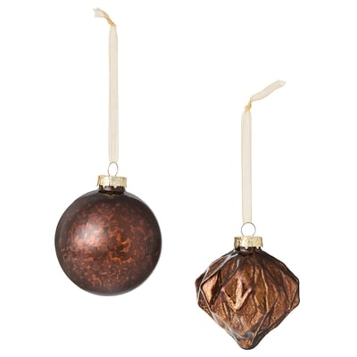 Mixed Glass Ornaments 4 Pack - Mercury Brown