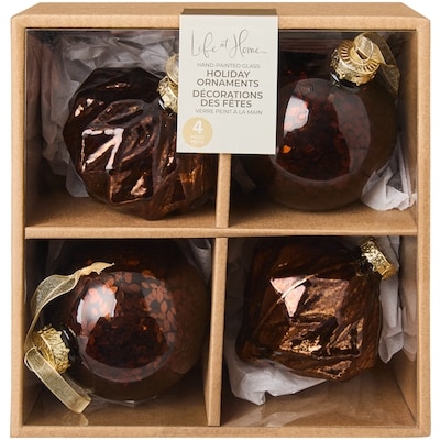 Life at Home Lot de 4 ornements en verre assortis – mercure brun 4 ea, 14,00 $/1ch