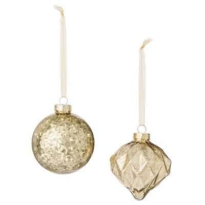 Mixed Glass Ornaments 4 Pack - Mercury Gold
