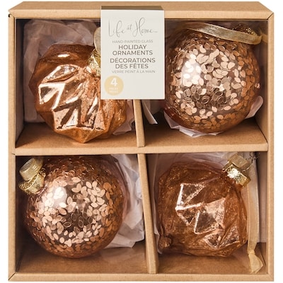Life at Home Mixed Glass Ornaments 4 Pack - Mercury Ivory 4 ea, $14.00/1ea
